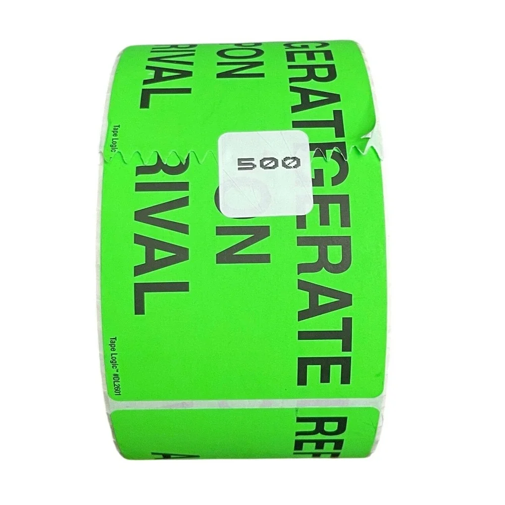 Tape Logic DL2601 Refrigerate Upon Arrival Labels 3x5 Neon Green 500 Roll NEW